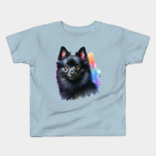 Schipperke Watercolor - Beautiful Dog Kids T-Shirt